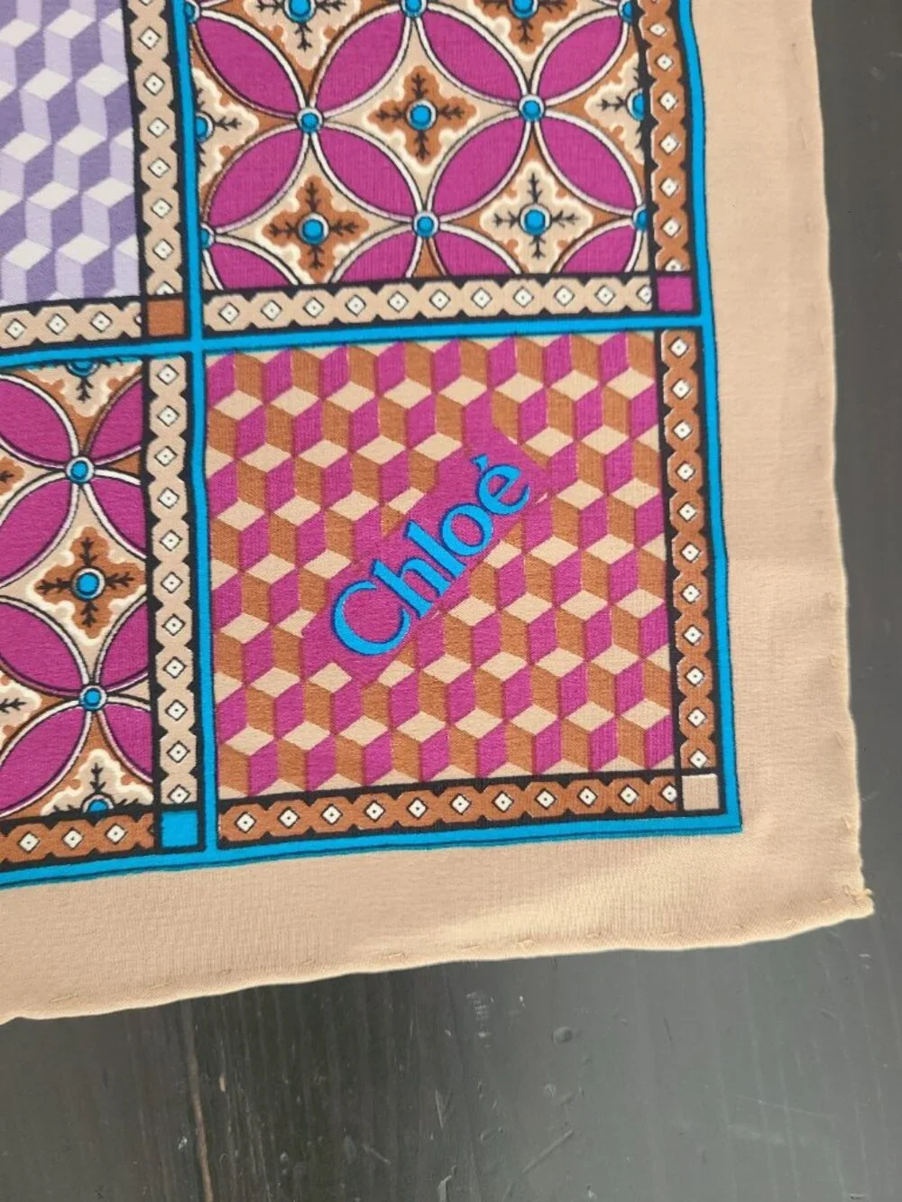 Chloé Hand Rolled Geometric Silk Scarf 33